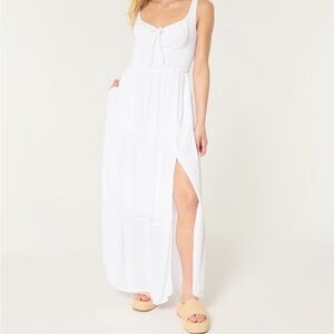 HOLLISTER SOFIA SIDE-SMOCKED MAXI DRESS